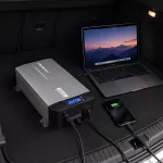 Qoltec Przetwornica napięcia Pure Sine Wave | 12V na 230V | 3000/6000W | UPS BYPASS | LCD | USB | USB-C | Kompatybilna z LiFePO4 GEL AGM