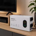 Qoltec Automatyczny Stabilizator napięcia AVR 2000VA | 1200W | Compact | Toroidalny transformator 