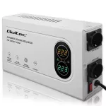 Qoltec Automatyczny Stabilizator napięcia AVR 2000VA | 1200W | Compact | Toroidalny transformator 
