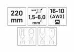 AWTOOLS SZCZYPCE DO ZACISKANIA KOŃCÓWEK NIEIZOLOWANYCH 220mm 1,5-6,0mm²