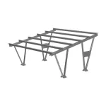 Carport dwustanowiskowy MAGNELIS - bez modułów. Kompatybilny z modułami o wymiarach od 1700x1134mm do 2049x1134mm (bez klem i śrub imbusowych) W kolorze antracytowym RAL 7016.