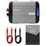 Qoltec Przetwornica napięcia Pure Sine Wave | 12V na 230V | 2000/4000W | LCD | USB | USB-C | Kompatybilna z LiFePO4 GEL AGM