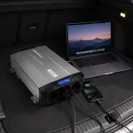 Qoltec Przetwornica napięcia Pure Sine Wave | 12V na 230V | 2000/4000W | UPS BYPASS | LCD | USB | USB-C | Kompatybilna z LiFePO4 GEL AGM