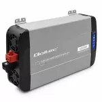 Qoltec Przetwornica napięcia Pure Sine Wave | 12V na 230V | 2000/4000W | UPS BYPASS | LCD | USB | USB-C | Kompatybilna z LiFePO4 GEL AGM