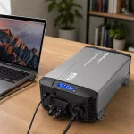 Qoltec Przetwornica napięcia Pure Sine Wave | 12V na 230V | 3000/6000W | UPS BYPASS | LCD | USB | USB-C | Kompatybilna z LiFePO4 GEL AGM