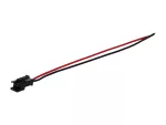Gniazdo 2-pin czarne przewód 15cm 24awg