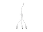 Rozgałęźnik DC 5.5X2.1 3W-1G biały 32cm 22/20awg