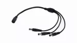 Rozgałęźnik DC 5.5X2.1 3W-1G czarny 24cm 22/20awg
