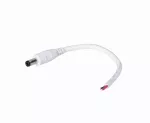 Wtyk DC 5.5x2.1 przewód biały 15cm 18awg