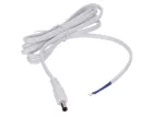 Wtyk DC 5.5x2.1 5A przewód biały 150cm    18awg