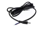 Wtyk DC 5.5x2.1 5A przewód czarny 150cm   18awg