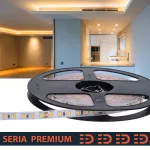 Taśma LED Premium 24V 120led/m SMD2835    10W/m 2700K IP20 950lm/m 8mm CRI90 PL5Y 5m