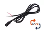 Gniazdo DC 5.5x2.1 przewód czarny 150cm   22awg z blokadą