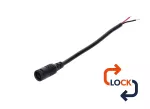 Gniazdo DC 5.5x2.1 przewód czarny 15cm    22awg z blokadą