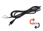 Wtyk DC 5.5x2.1 przewód czarny 150cm      22awg z blokadą