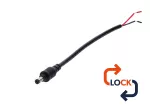 Wtyk DC 5.5x2.1 przewód czarny 15cm       22awg z blokadą
