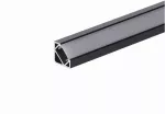 Profil led Corner 1m czarny z osłoną      mleczną MLF
