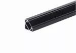 Profil led Corner 1m czarny z osłoną      przeźroczystą CLF