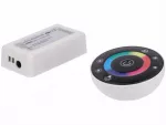 Sterownik LED RGB 3x6A okrągły RF czarny 12-24V Prescot