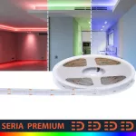 Taśma LED Premium wielokolorowa | Pełne spektrum RGB | 24V | 768 LED/m | COB | Rolka 5m | 3 lata gwarancji