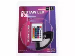 Zestaw LED RGB 36W 150LED | Pilot 24-key IR | IP20 | Kompletny zestaw z 5-metrową taśmą LED RGB i pilotem IR. Idealny do podświetlenia ścian, wnęk, biurka lub telewizora.