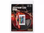 Zestaw LED RGB 72W 300LED | Pilot 24-key IR | IP65 | Kompletny zestaw z 5-metrową taśmą LED RGB i wodoodpornym sterowaniem IR. Idealny do wnętrz i na zewnątrz.