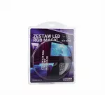 Zestaw LED RGB Magic 36W 150LED | Pilot 14-key RF | IP20 | Blister Kompletny zestaw z 5-metrową taśmą LED Magic RGB i pilotem RF. Dynamiczne przejścia kolorów i animacje świetlne.
