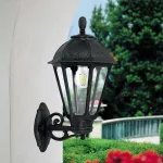 Oprawa elewacyjna kinkiet BISSO/SALEM CLEAR Fumagalli E27 wys.500 mm, szer.315 mm IP55 230V czarny / tworzywo sztuczne