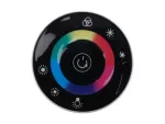 Zestaw LED RGB 36W 150LED | Pilot okrągły RF czarny | Kompletny zestaw z 5-metrową taśmą LED RGB i pilotem RF w czarnym kolorze. Świetny do wnęk, sufitów i mebli.