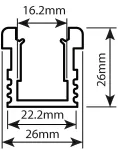 Profil led Aqua 1m anodowany z osłoną     mleczną ML