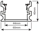 Profil led Aqua Max 1m anodowany          z osłoną mleczną ML.