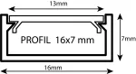 Profil led PCV Line Slim 16x7 1m brązowy ML