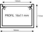 Profil led PCV Line 16x11 1m czarny ML