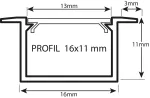 Profil led PCV Fuga 16x11 2m biały ML