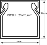 Profil led PCV Max Up 20x20 2m czarny ML
