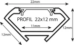 Profil led PCV Corner 22x12 2m czarny ML