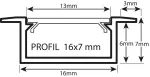 Profil led PCV Fuga Slim 16x7 3m czarny ML