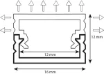 Profil led PCV Line Slim Extra 16x12 2m   czarny ML