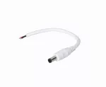 Wtyk DC 5.5x2.1 przewód biały 15cm 18awg
