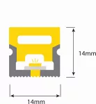 Koszulka silikonowa do taśm LED PRO STANDARD 14mm ML