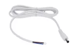 Wtyk DC 5.5x2.1 5A przewód biały 150cm    18awg