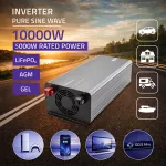 Qoltec Przetwornica napięcia Pure Sine Wave | 24V na 230V | 5000/10000W | LCD | USB | Kompatybilna z LiFePO4 GEL AGM