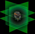 Laser 3D, 16 linii, zielony, walizka, tarcza celownicza, magnetyczny uchwyt, ładowarka