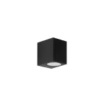 Surface-mounted wall light IP44 Kubo Single Emission GU10 Max. 8W Black