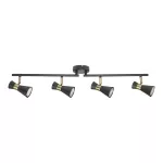 Surface-mounted ceiling light Eufo 4 Bodies GU10 Max. 8W Black Gold