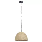 Pendant Cortic ø403mm E27 Max. 15W Black Natural rattan
