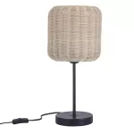 Table lamp CORTIC E27 Max. 15W Black Natural rattan