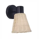 Spotlights series Nature Single E27 Black Natural rattan