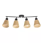 Spotlights series Nature 4 Bodies E27 Black Natural rattan