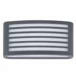 Surface-mounted wall light IP54 Zenitha Grated LED 12W 3000K ON-OFF Black 1300